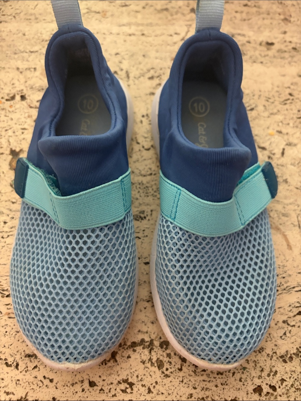 Cat & Jack Light Blue Mesh Slip-On Sneakers with Aqua Strap